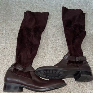 Nine West Dark Brown Over the Knee Boots